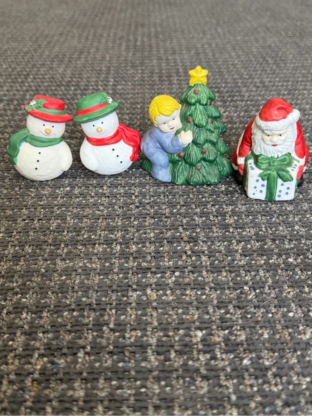 Festive Mini Holiday Salt & Pepper Sets - Green & Red Christmas Characters